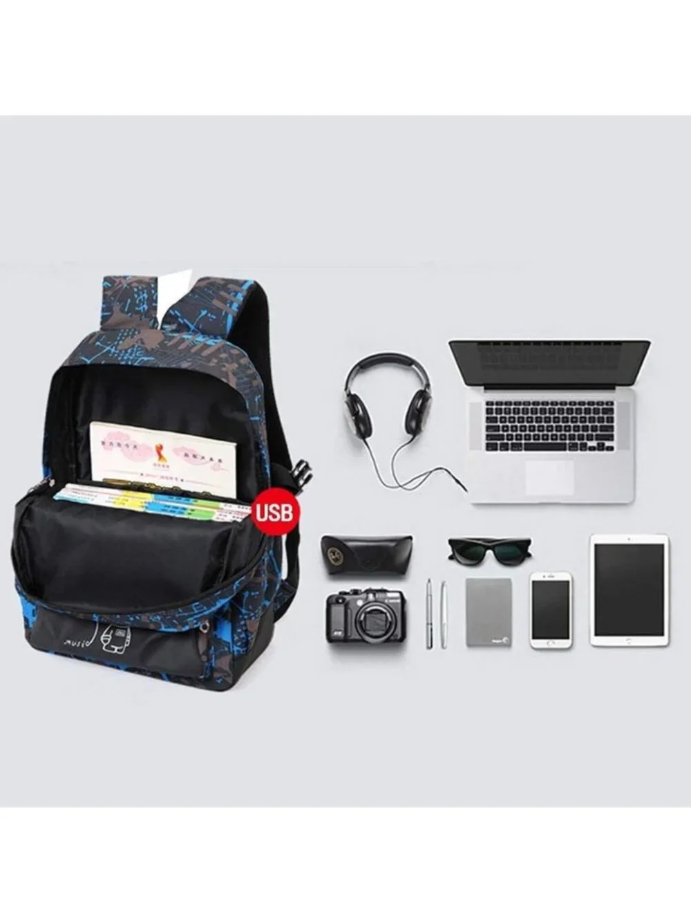 Camo Waterproof Backpack for Boys - School, Travel & Middle School Bookbag